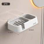 Soap Dish Punch-free Wall-mounted Double Layer - Image 3