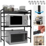 3 Tier Expandable Microwave Oven Rack Stand Storage Holder Kitchen Corner Shelf - Image 8
