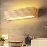 Solid Wood LED Light Bathroom Dressing Table Mirror Cabinet Light