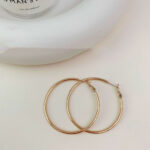 Gold Small Circle Fashion Exaggerated Earrings - Image 2