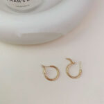 Gold Small Circle Fashion Exaggerated Earrings - Image 3