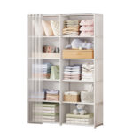 Dust-proof Wardrobe Household Bedroom Storage Cabinet Combination Locker Small Wardrobe Storage Rack - Image 3