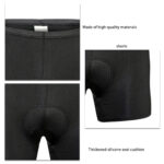 Cycling Underwear Bike Underwear Shorts Thickened Silicone Pad Shock Absorb Easy to Clean Comfortable Cycling Accessory Black M - Image 3